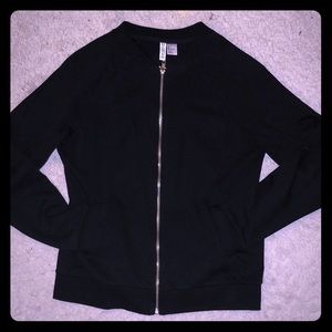Classic Black Cotton Track Jacket